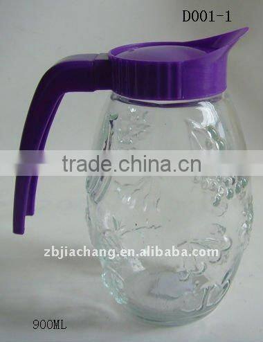 900ml glass fruit juice jar with plastic lid D001-1