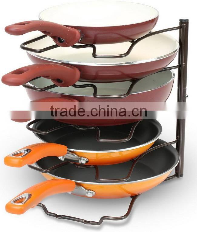 5 Layers Kitchen Cabinet Pantry Durable Wire Pan Organizer Rack