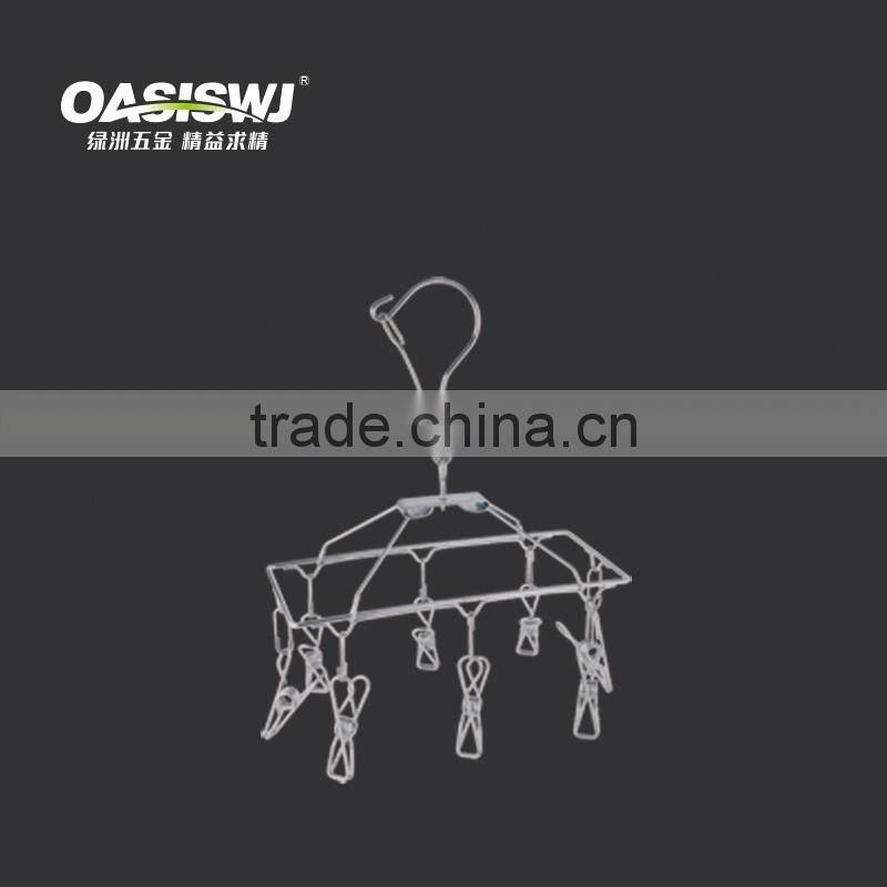 8Clips Stainless Steel Clothes Drying Rack Hanger Socks Shorts Underwear Drying Hanger