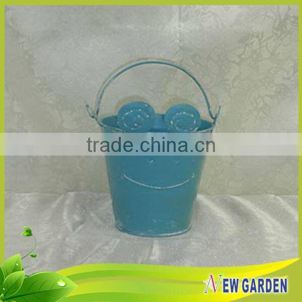 2015 New Design Handmade Home Decor Round Metal Miniature Flower Pots