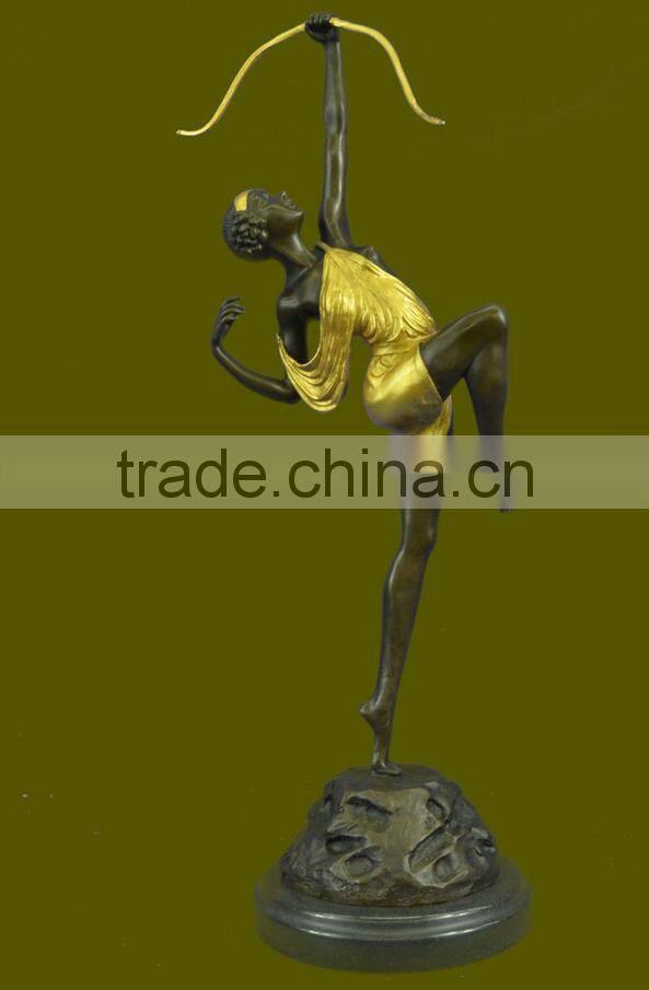 home decorations antique Metal Crafts bronze sculpture hunting statue