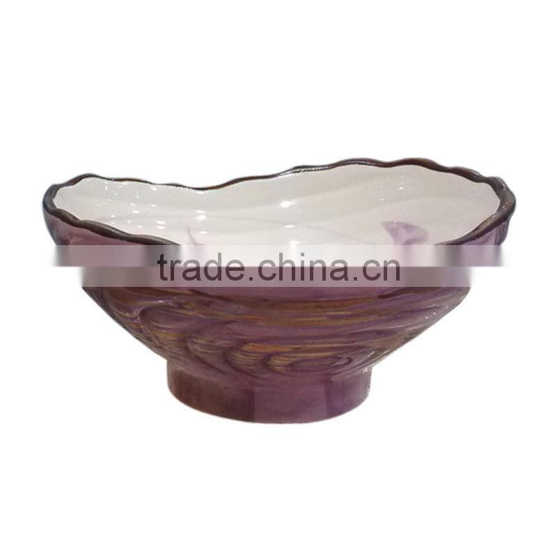 5"handprinting sea shell shape customized ceramic bowls