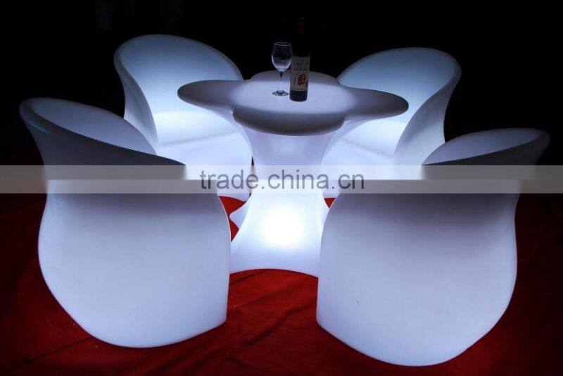 romantic wedding illuminated and event led bar chairs, led table, led furniture