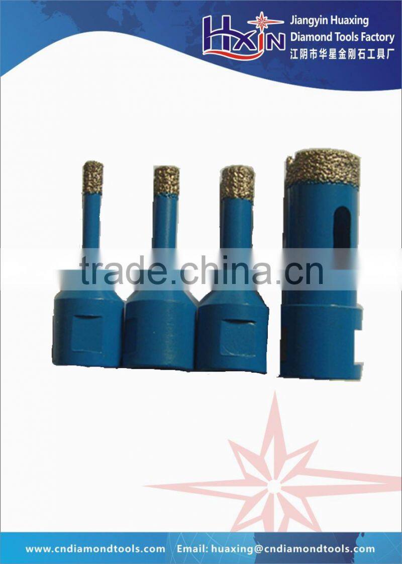 Dry/Wet drilling Vacuum brazed diamond drill for hard porcelain