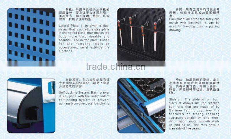 Tool trolley with four wheels