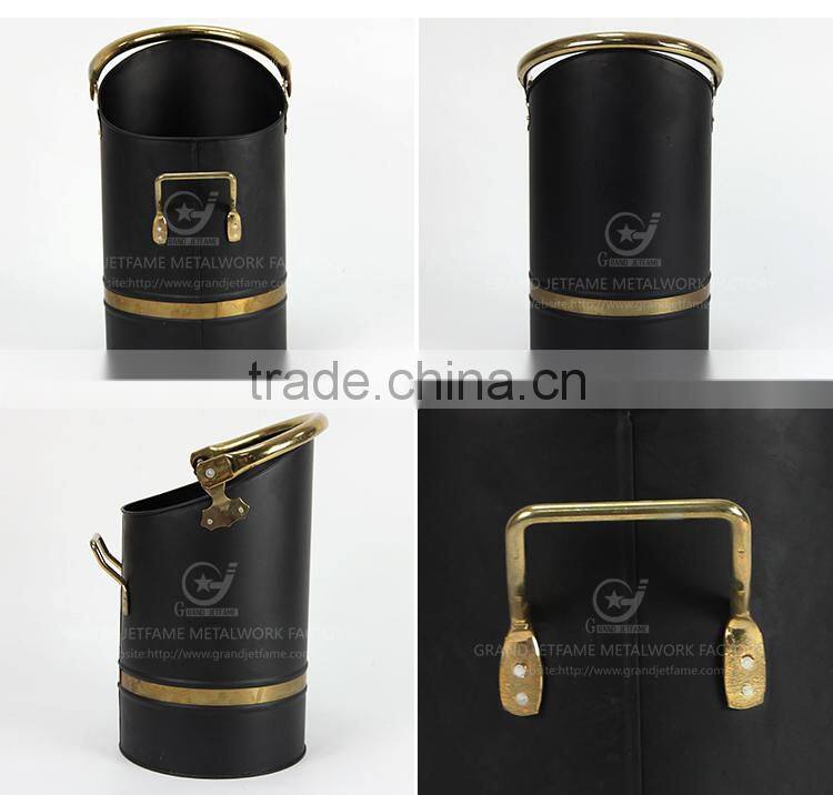 iron powder coating christmas metal coal bucket zinc fireplace iron coal bucket