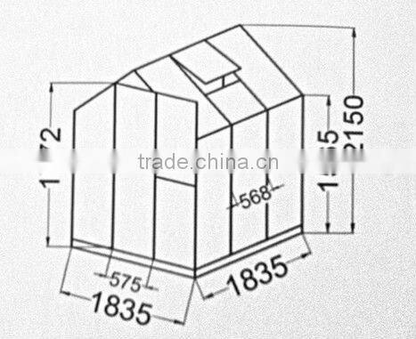 6x6ft strong anodized aluminum greenhouse