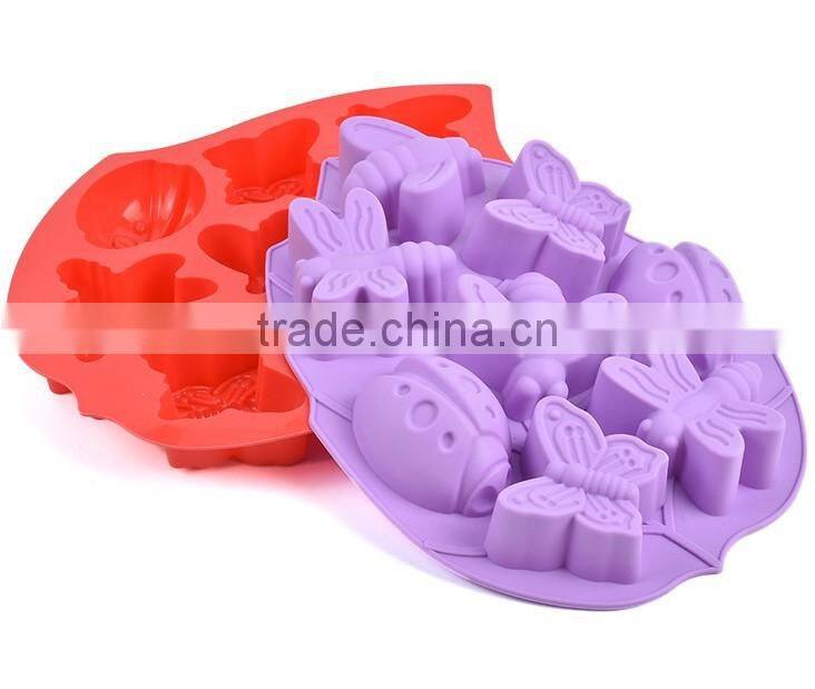 11022 butterfly bee shape silicone chocolate cake molds offered by Zibo Nicole manufacture