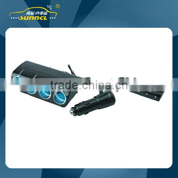 1 to 4 Car Cigarette Lighter Adapter Socket with Switch for iPhone , Tablet , Samsung