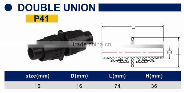 TY High quality PP compression fittings DOUBLE UNION eco-friendly Cheap Price Full Size factory price list discount