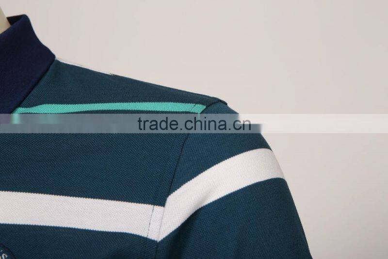 Mens polo collar striped t shirt