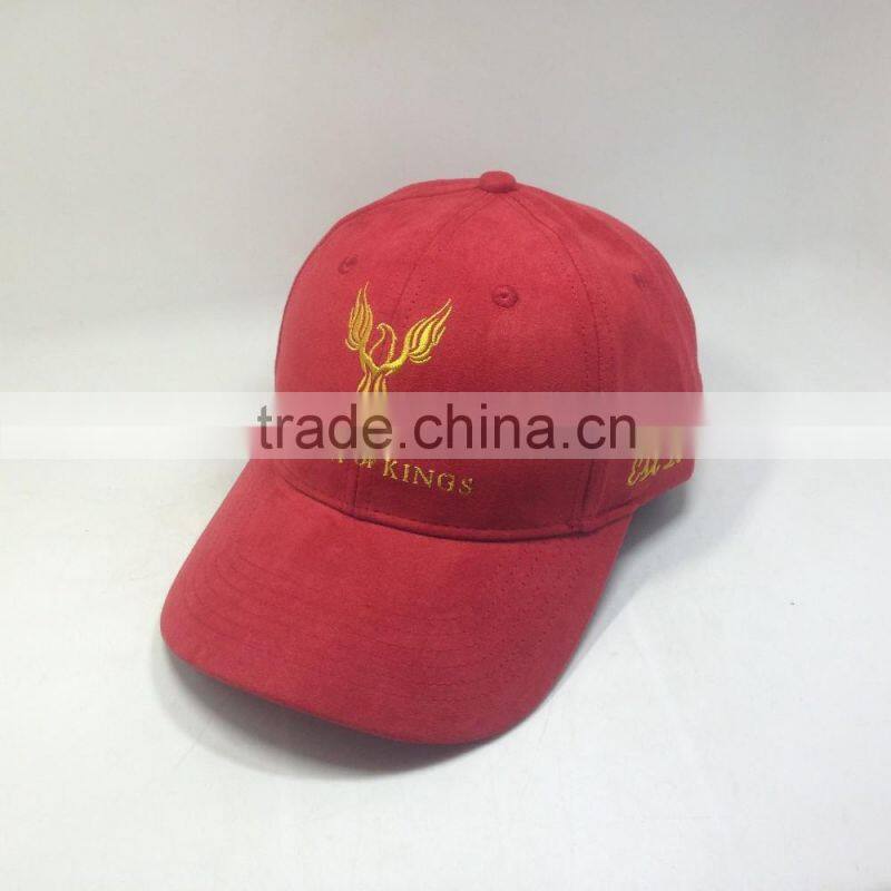 100%Suede Fabric Baseball Cap With Embossed Metal Buckle