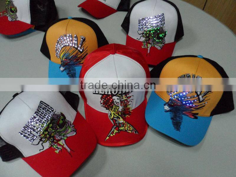 2015 fashion custom design baseball cap/ led cap