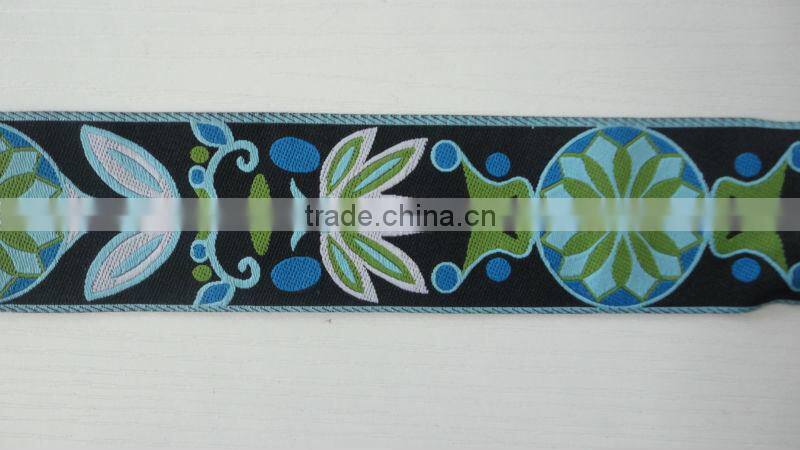 china custom polyester chenille jacquard woven fabric magnetic woven ribbon
