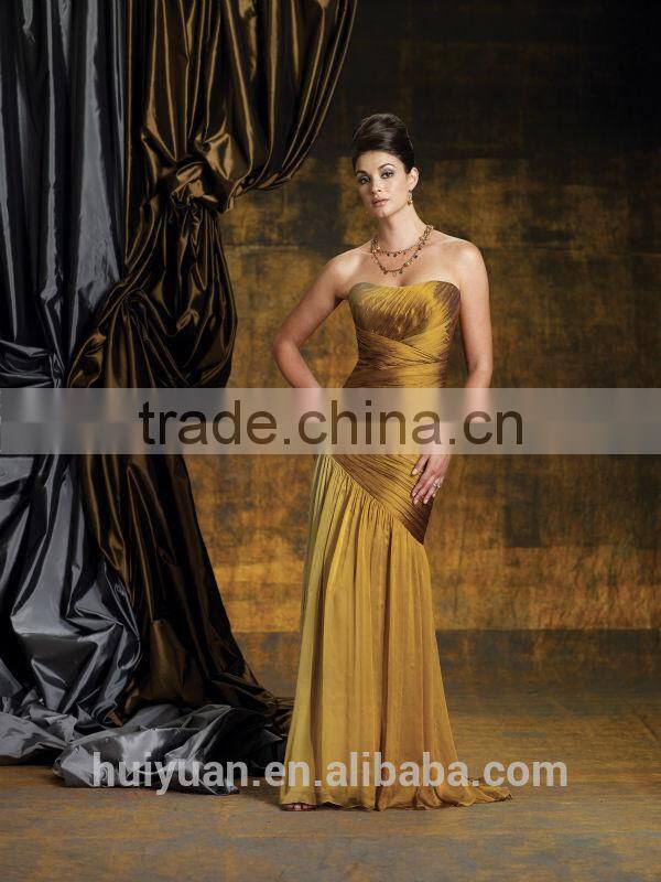 taffeta gold backless high low dress