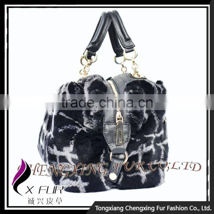 CX-H-42B Ladies Rex Rabbit Fur Sheepskin Fashion Bags Handbags