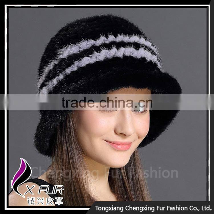 CX-C-71F Mink Fur Fashion Winter Russian Style Sexy Women Winter Hat Cap