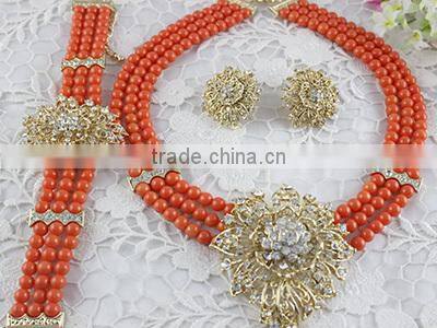 Promotional Custom Nigeria African Beads Jewelry Set BJ0005-1