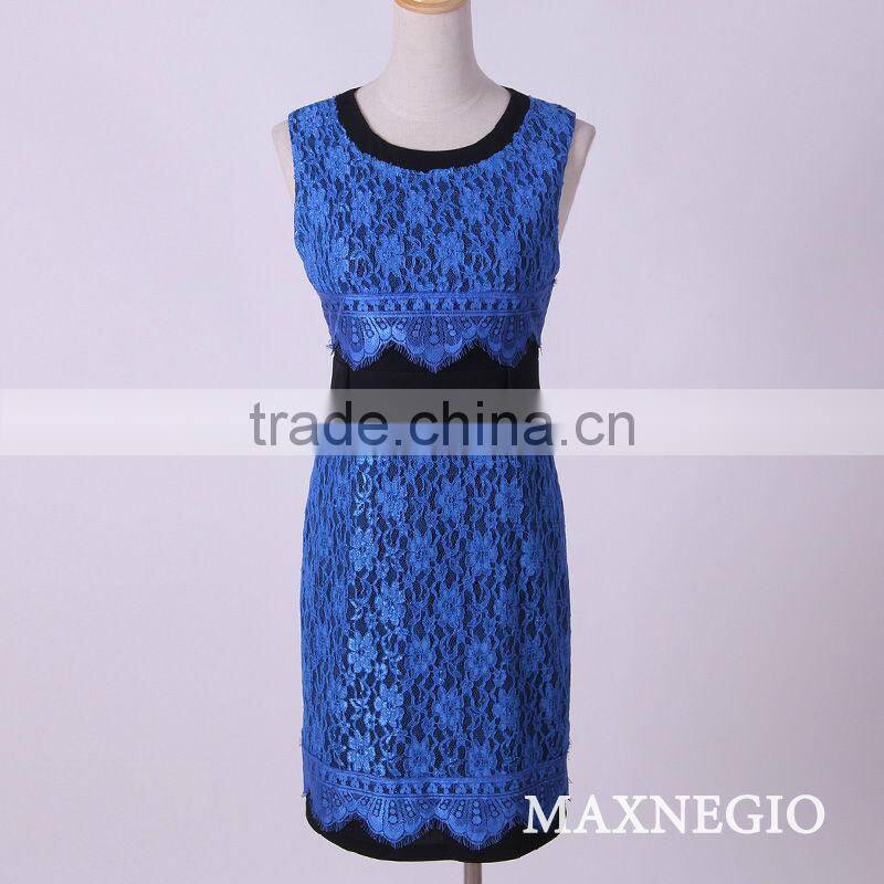 Top violet color fashion summer ladies simple fashion dress