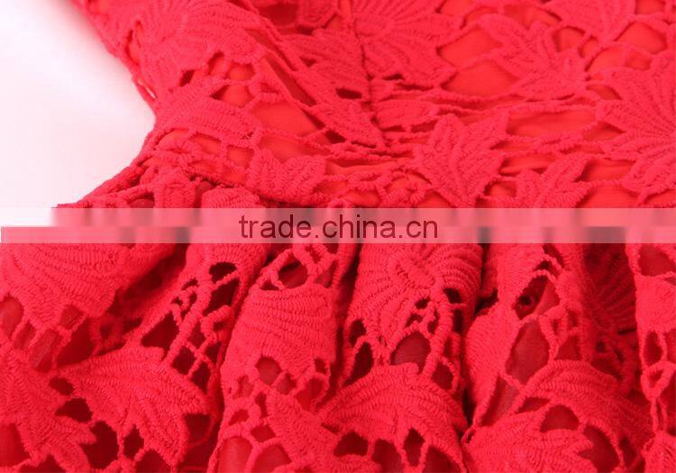 Hot Sale 2015 Guangzhou Garment Cocktail Formal Organza Lace Embroidery Sun Flowers Lady Evening Dresses