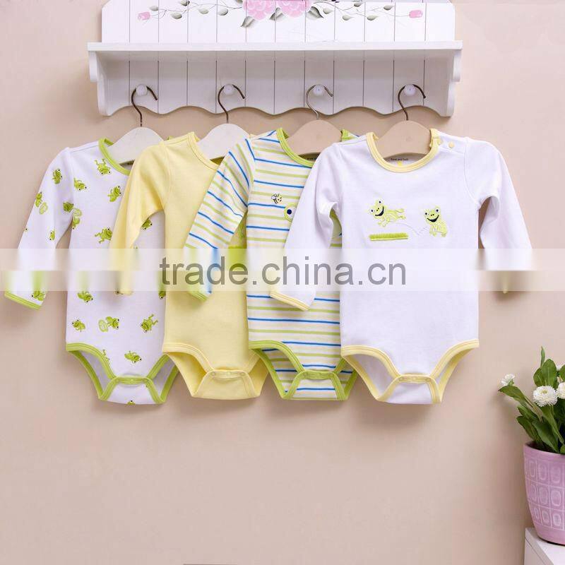 2013 Autumn baby clothes 100% cotton long bodysuit 4in1 gift box girl