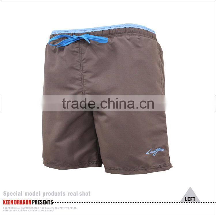 Microfiber polyester contrast solid color swim shorts with mesh inside