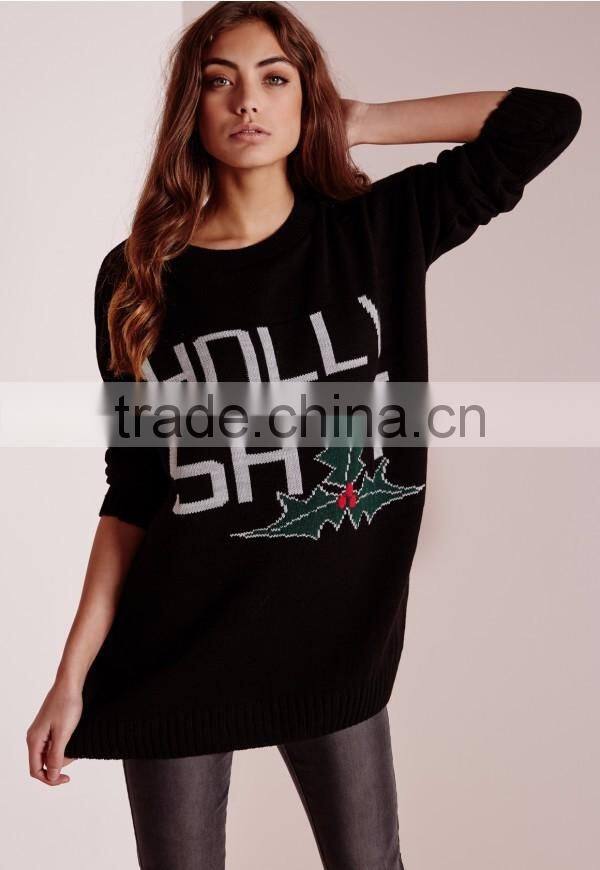 Custom Made Women Cashmere Jumper With Round Neck Longline Oversized Long Sleeve Pullover Sweater For Ladies