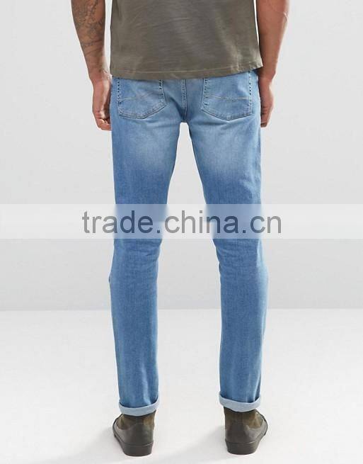 mens new fashion style blue jeans wholesale china