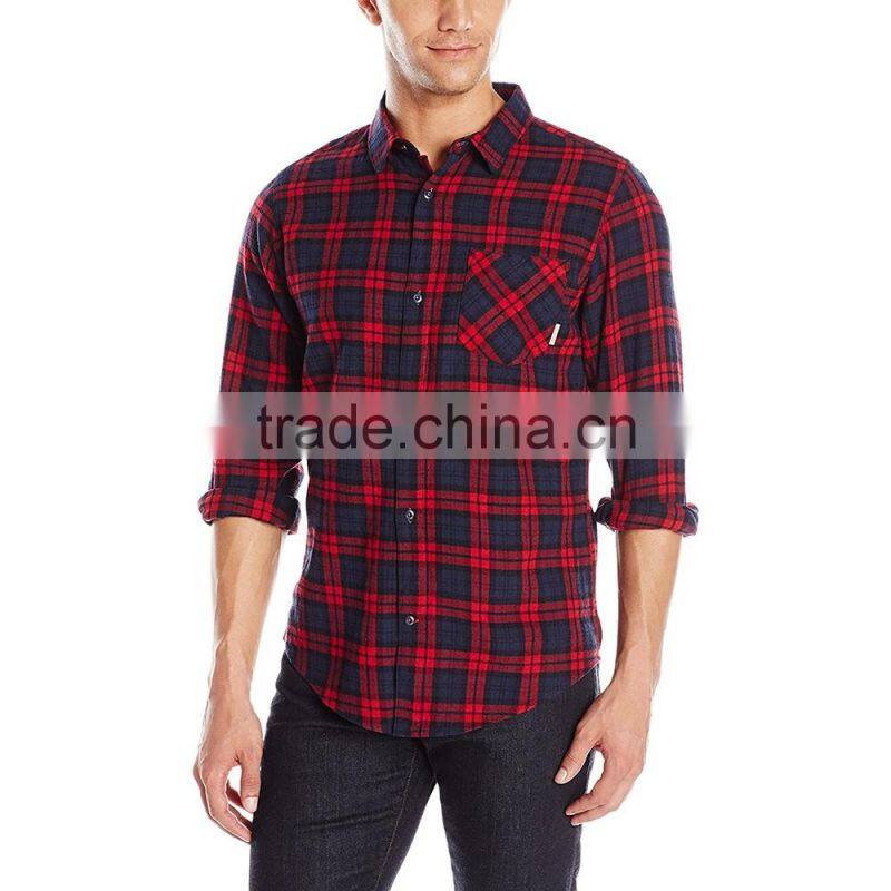 2015 china custom wholesale shirt red flannel shirt with longsleeve