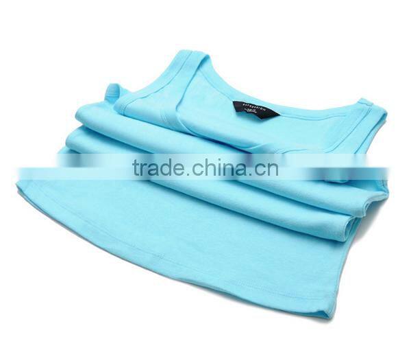 Men 100% Cotton Plain Single Undershirt Sleeveless Shirt Vest Tank Top