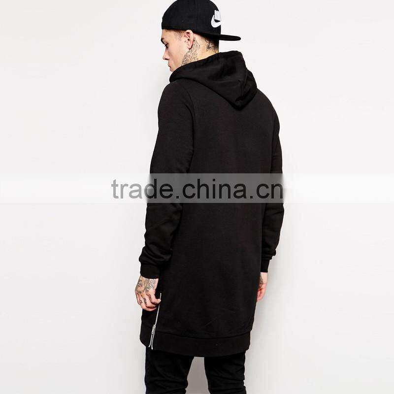 Men Fashion Side Zip To Hem Design Fleece Pullover Men Hoodies And Sweatshirts Long Shirt Clothing Men