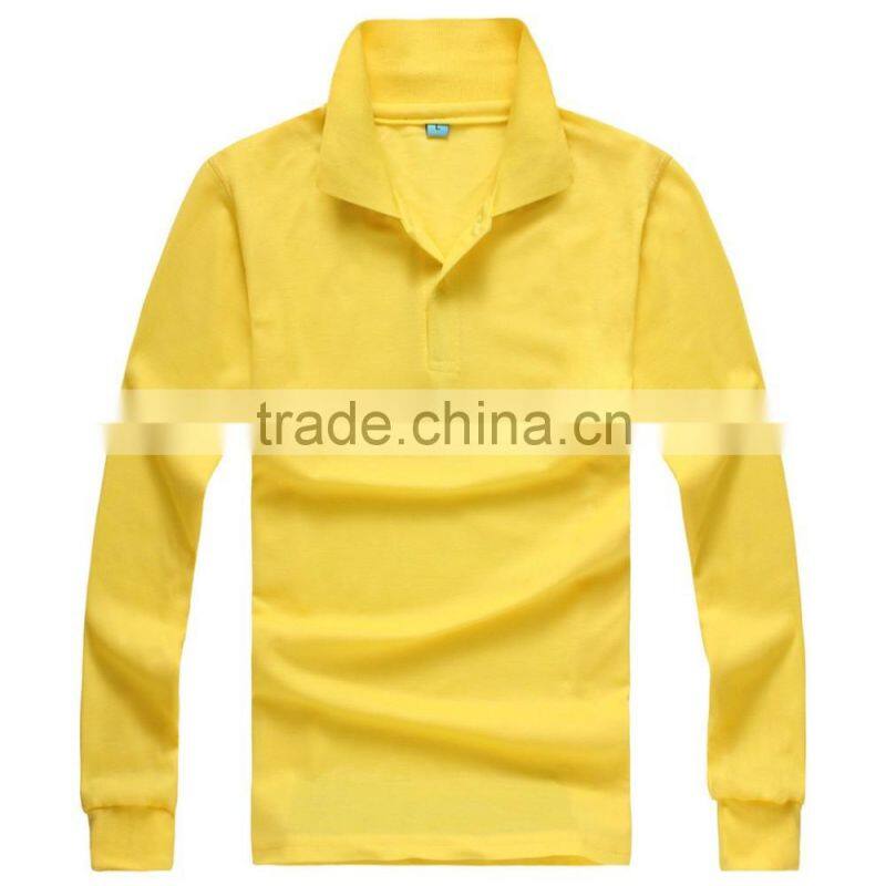Custom Logo Cheap Wholesale Price Long Sleeve Cotton Blend Polo Shirt