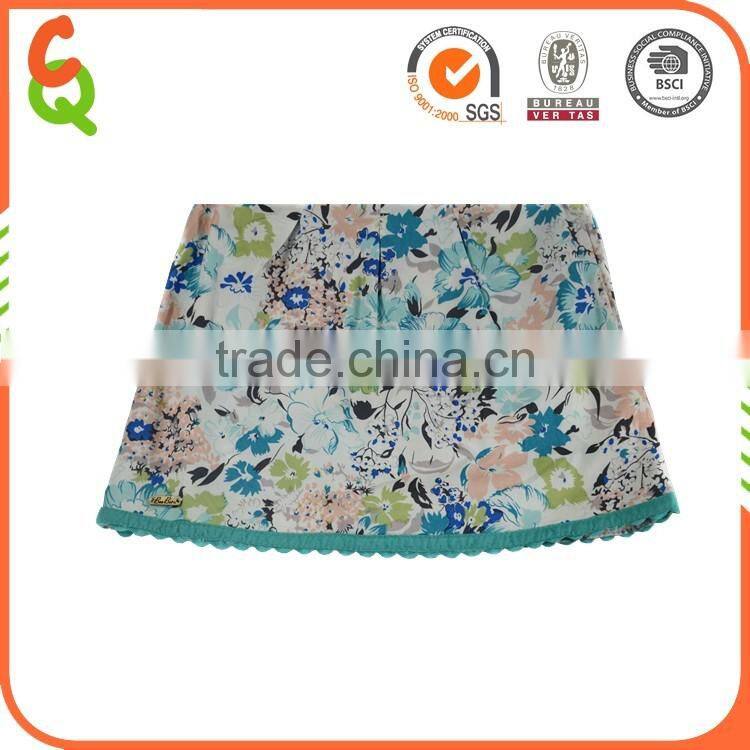 2016 summer latest design printed flower party dress for baby girls