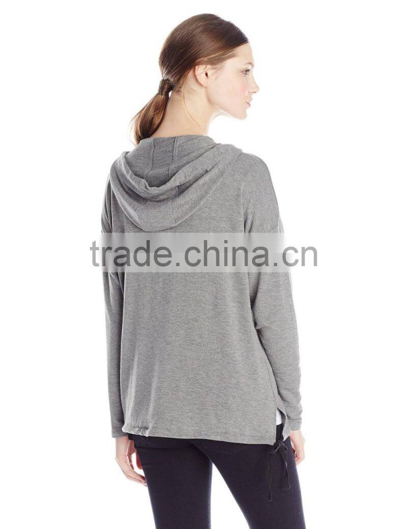 cheap women's loose large size blank pullover heather grey spring causal hoodies