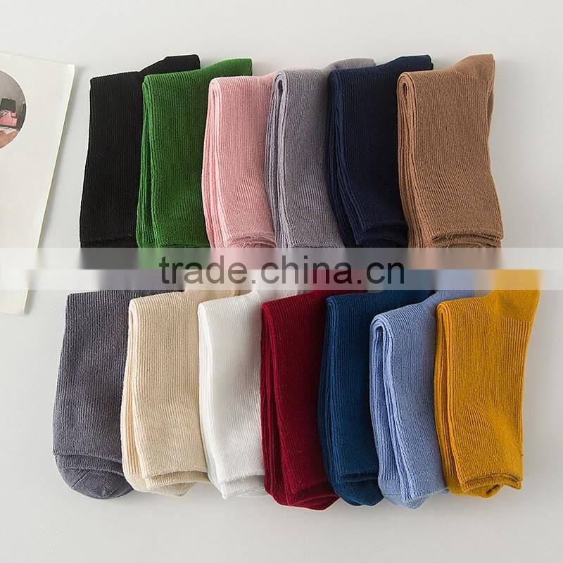2016 hot sell product women socks beautiful candy color cotton tube socks/boat socks
