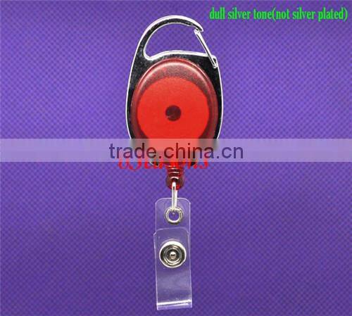 Red Retractable ID Badge Reels with Belt Clip 11cm
