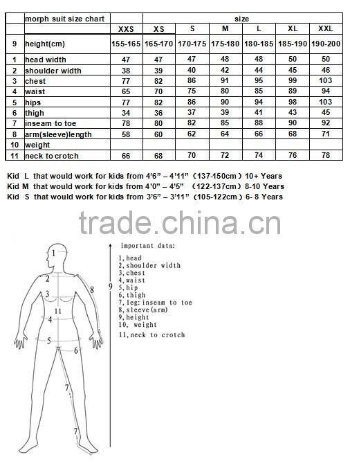 wholesale adult and kids lycra spandex gangster zentai costume