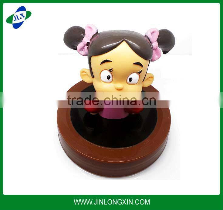 cartoon character figurine plastic bottle cover, personalized candy bottle lid