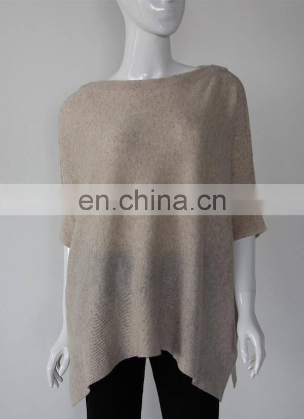 Manufacturer slouchy short sleeve crew neck pure cashmere sweater