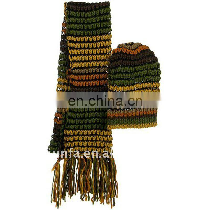 newest fashional pretty super soft cozy warm beanie scarf set