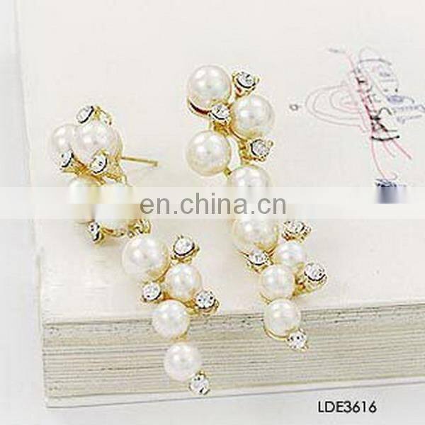New fashion nice design exquisite crystal pearl dangle earring