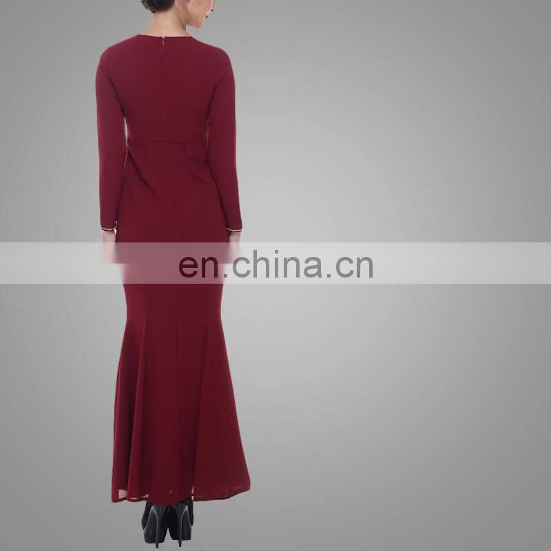 Malaysia Beautiful Traditional Dress Embroidered Design With High Quality Baju Kurung For Women Muslim Long Dress