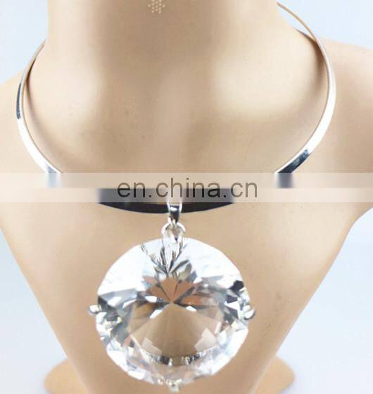 Geometric shape of the original color of the tiger stone pendant long necklace for ladies