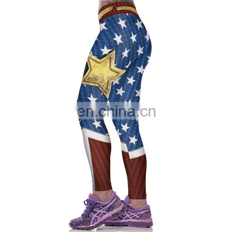 Wonder Woman Sport Fitness Costume High Waist Stretch Gym Trousers Workout Leggings