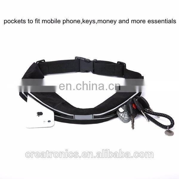 Price Cheap Black Neoprene Clear 2 Pocket Simple tension-Grade Sturdy Buckle Fanny Pack Wholesale For Women