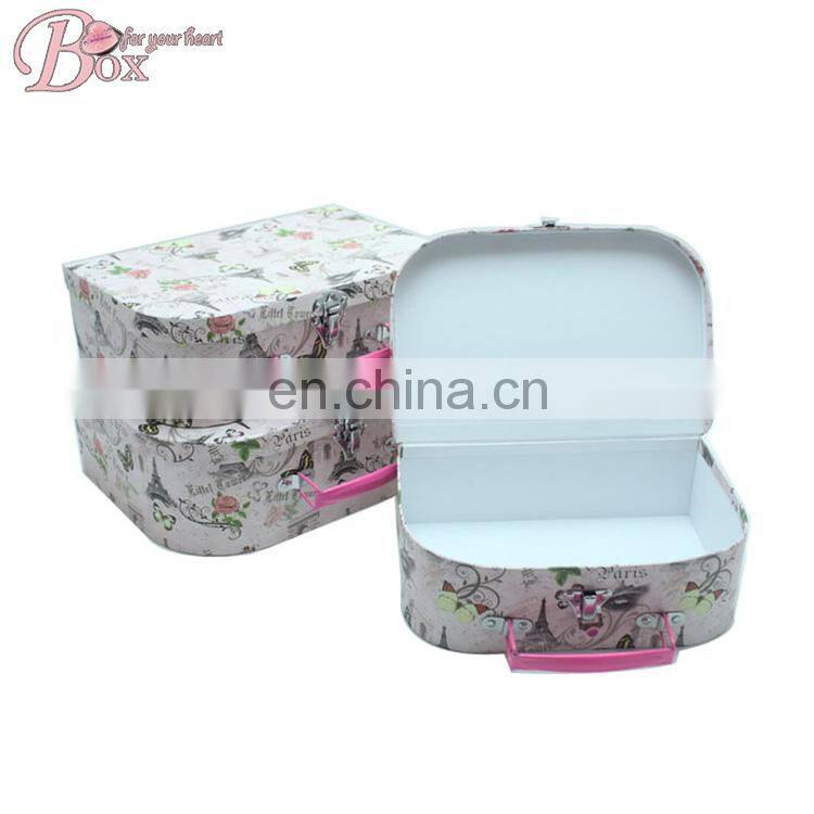 Home Recycle Paper Flower Cardboard Suitcase Box