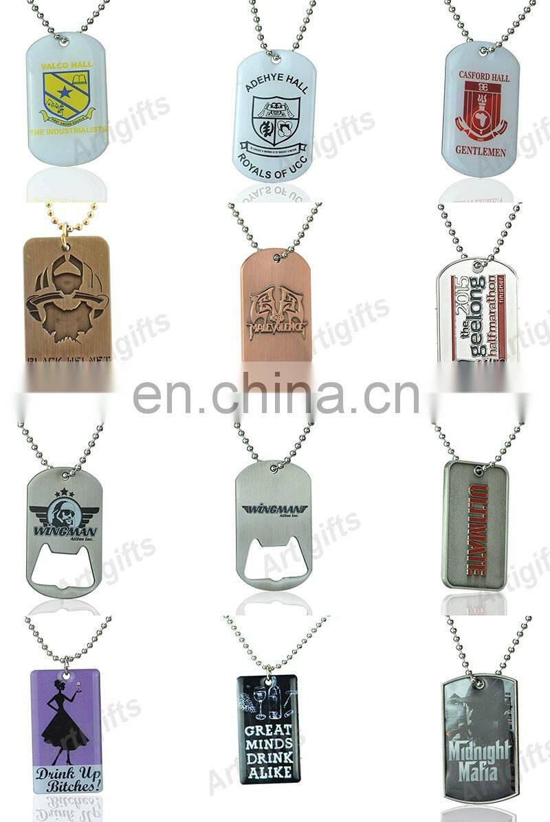 High Quality Printing Logo Metal Dog Tag Bottle Opener
