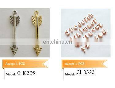 18K Gold Tone Initial Letter Alphabet A-Z Charm with Crystal