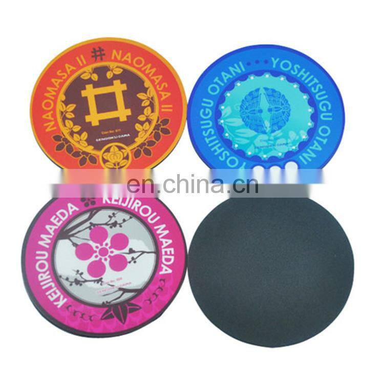 Wholesale round heat resistant silicone beer coaster with printing logo