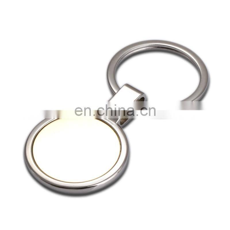 Engraving Custom Logo Blank Laser Logo Gold Silver Round Circle Keychain
